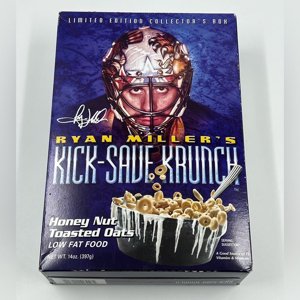 2010 NHL Ryan Miller’s Kick Save Krunch LE Buffalo Sabres Cereal Box